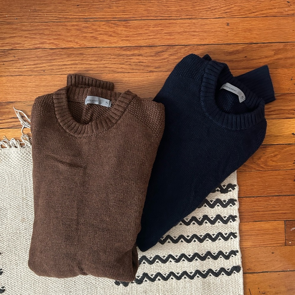 Icebreaker Men's Crewneck Wool Sweater - NAVY only available